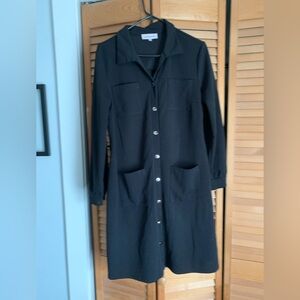 Love Blossom Elegant Black Button-Down Casual office work Dress sz Medium